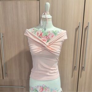 Elegant Pink Off-Shoulder Women's Top